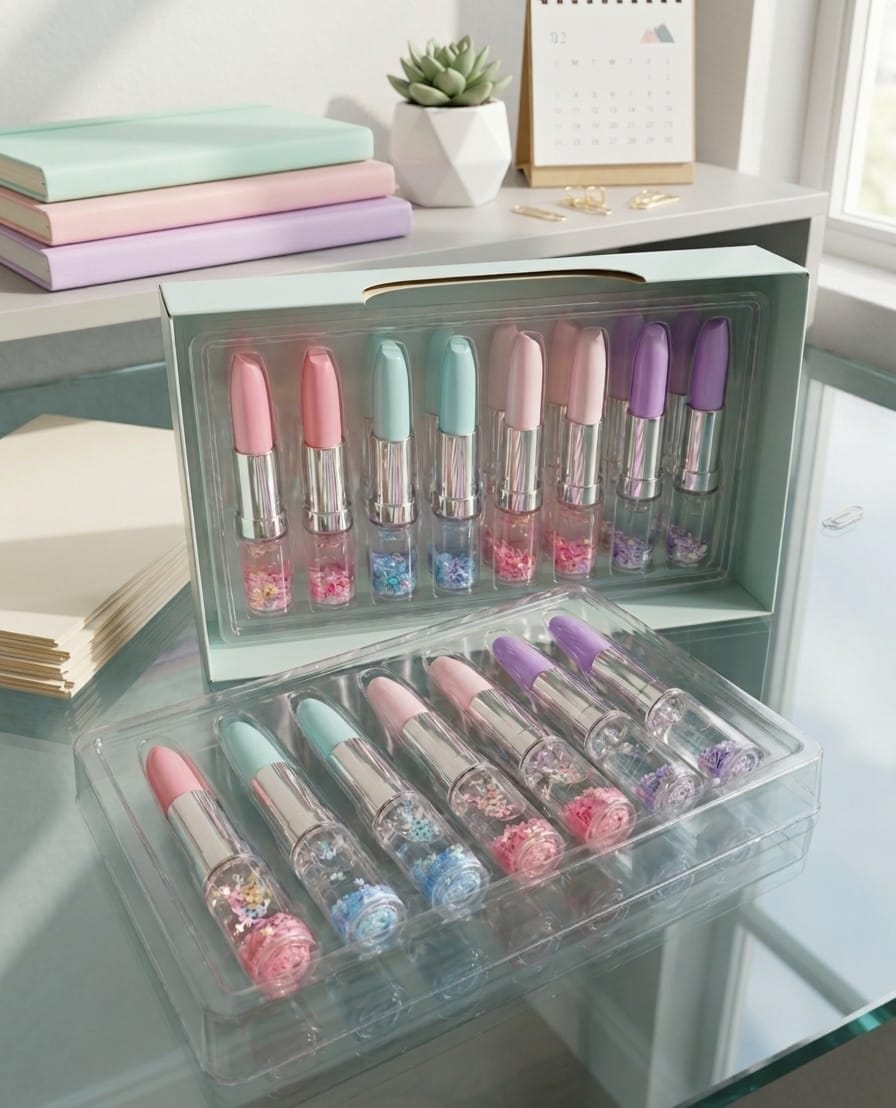 "Glam & Glitter" Lipstick-Shaped Pen Collection