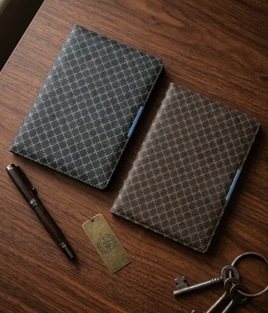 Sophisticated Grid-Print Professional Notebook