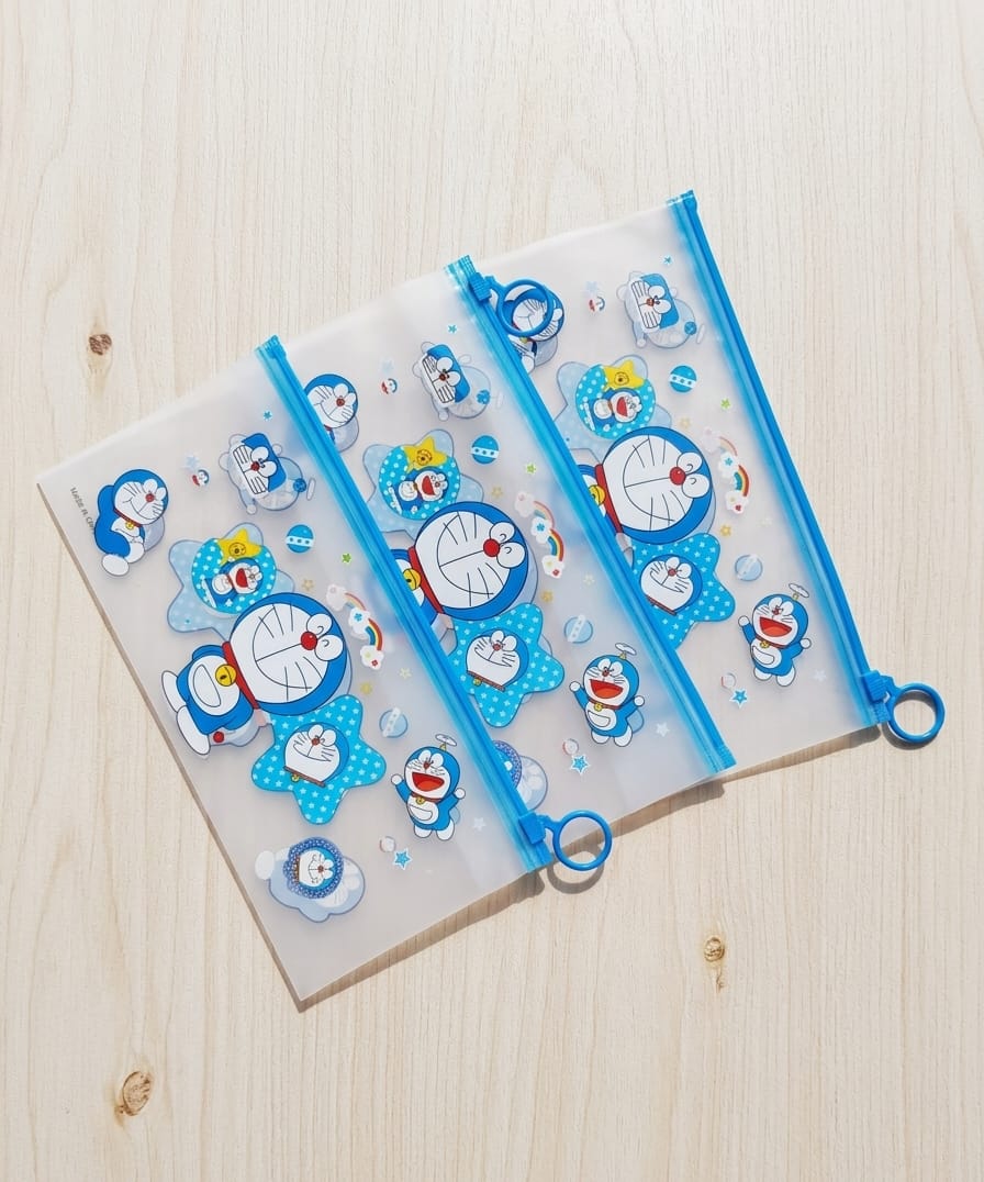 Doraemon Adventure Clear Zipper Pouch(set of 3)