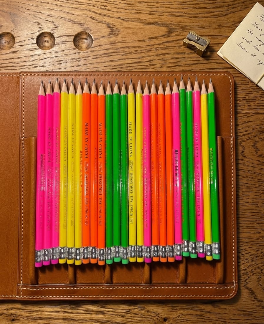 Neon-Finish Graphite Pencil Set (24 pcs)
