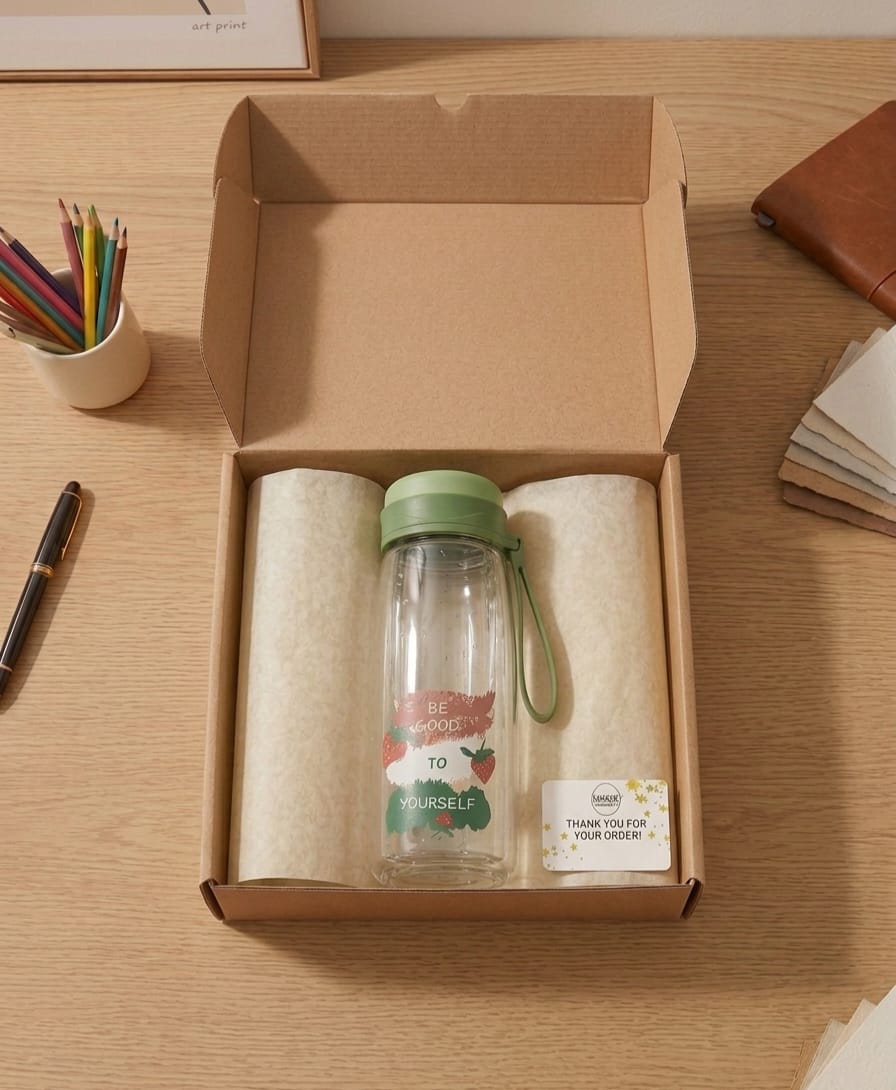 "Be Good To Yourself" Aesthetic Glass Water Bottle
