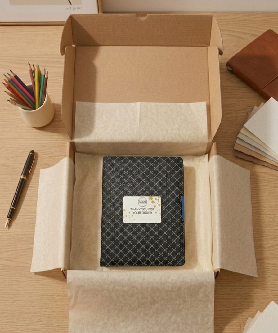 Sophisticated Grid-Print Professional Notebook