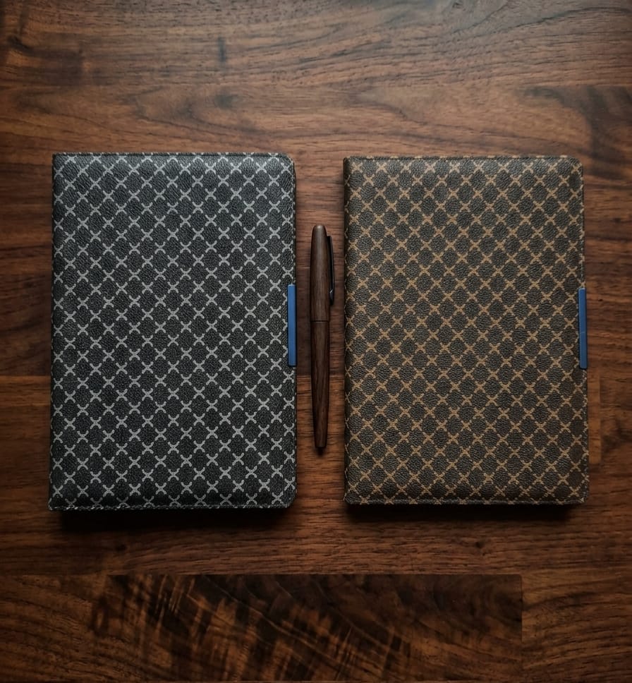 Sophisticated Grid-Print Professional Notebook