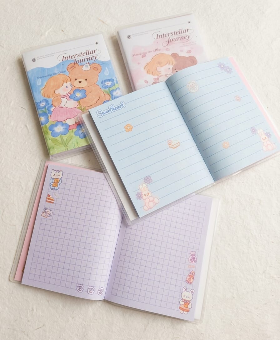 Cute Bear & Girl Pocket Journal
