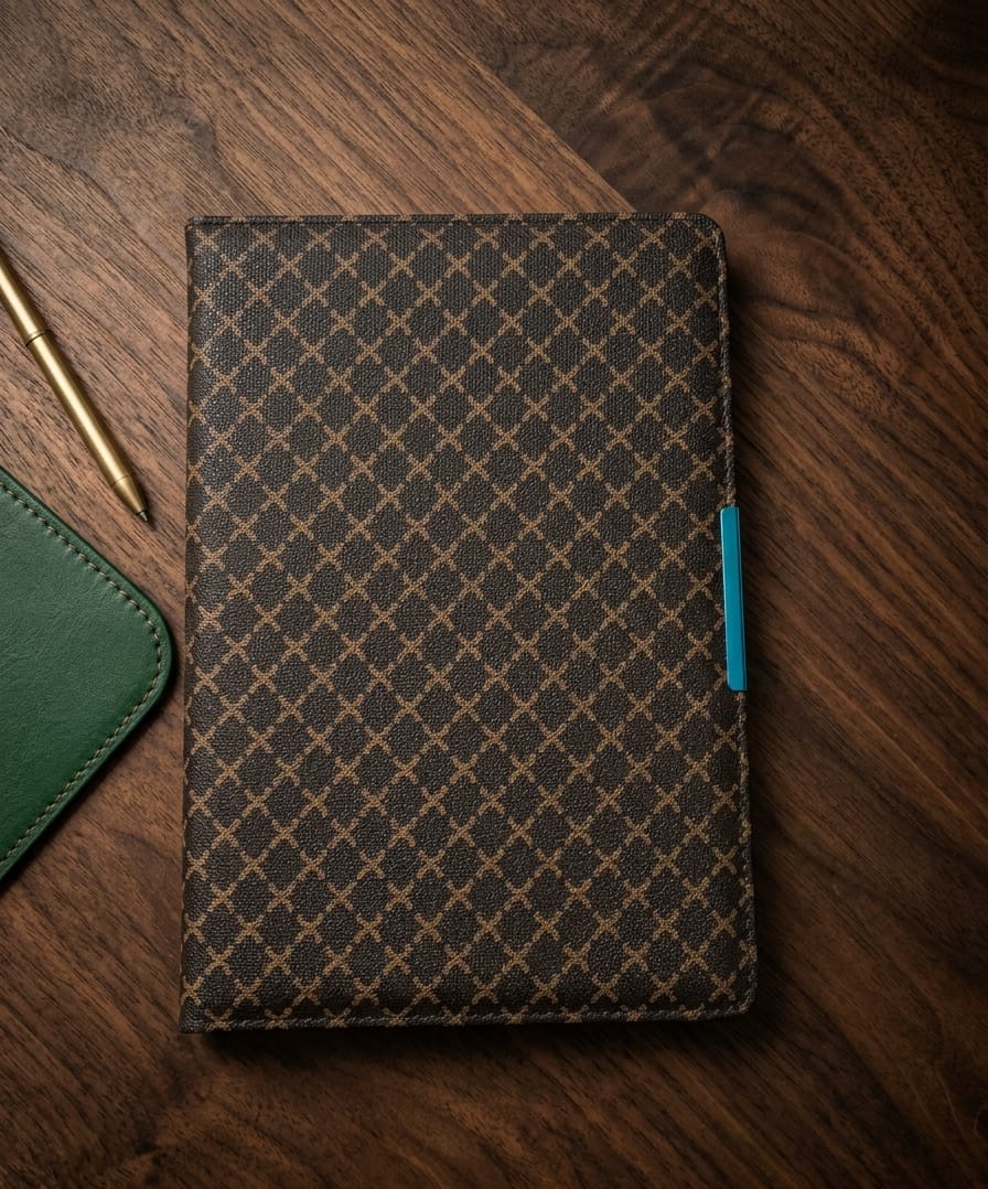 Sophisticated Grid-Print Professional Notebook