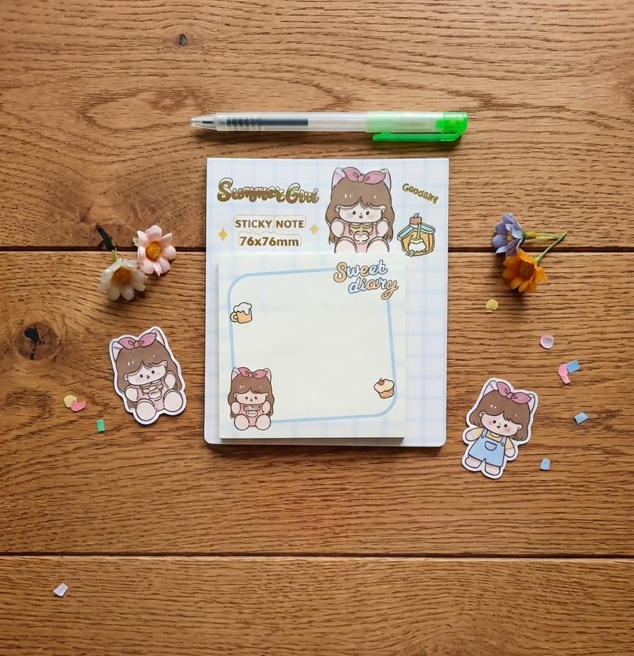 Aesthetic Sticky Note & Pen Set