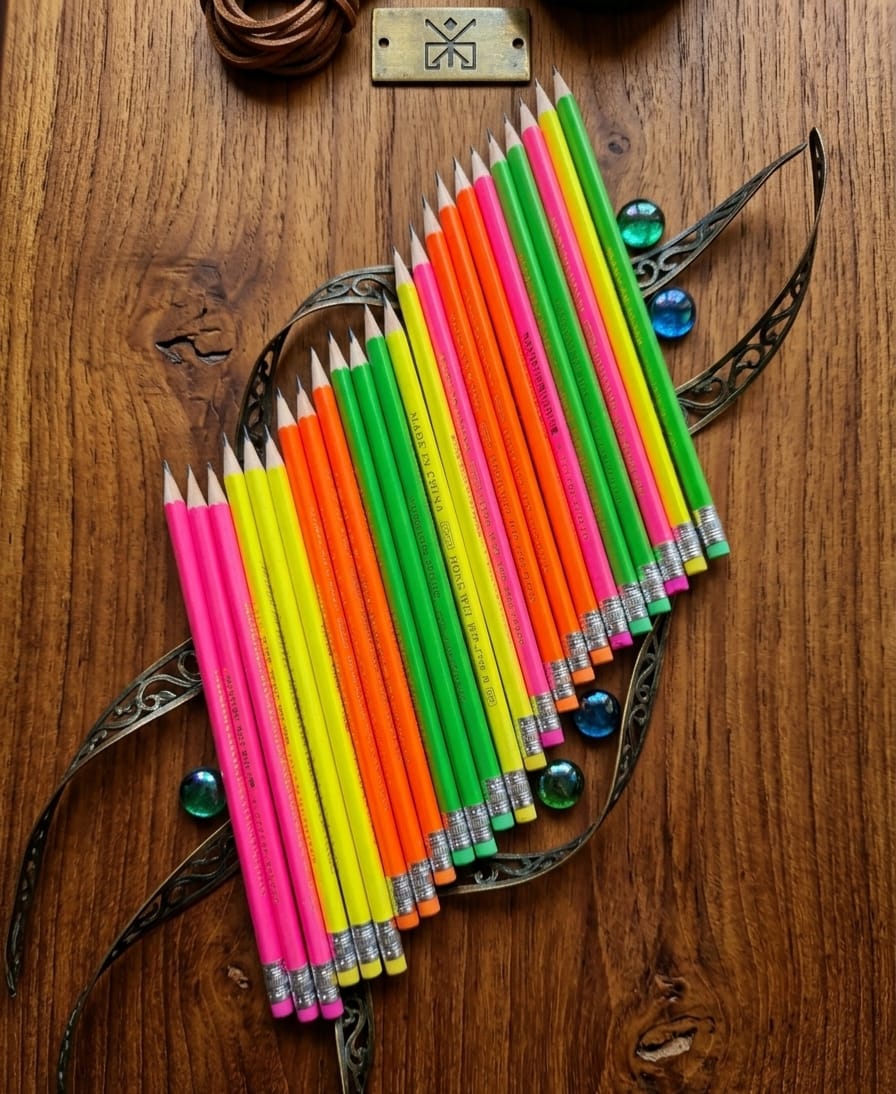 Neon-Finish Graphite Pencil Set (24 pcs)
