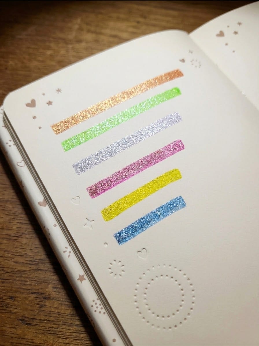 6-Color Glitter Highlighters