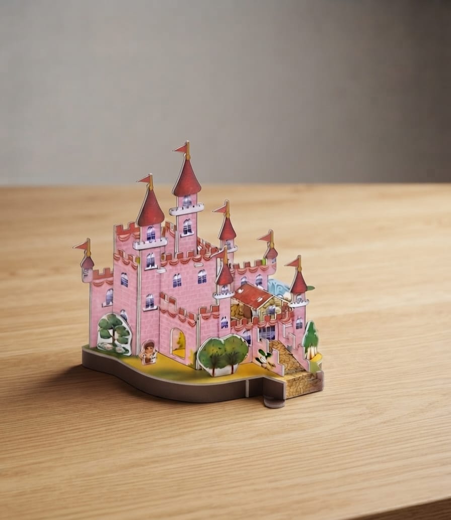 3D Pink Princess Castle Puzzle