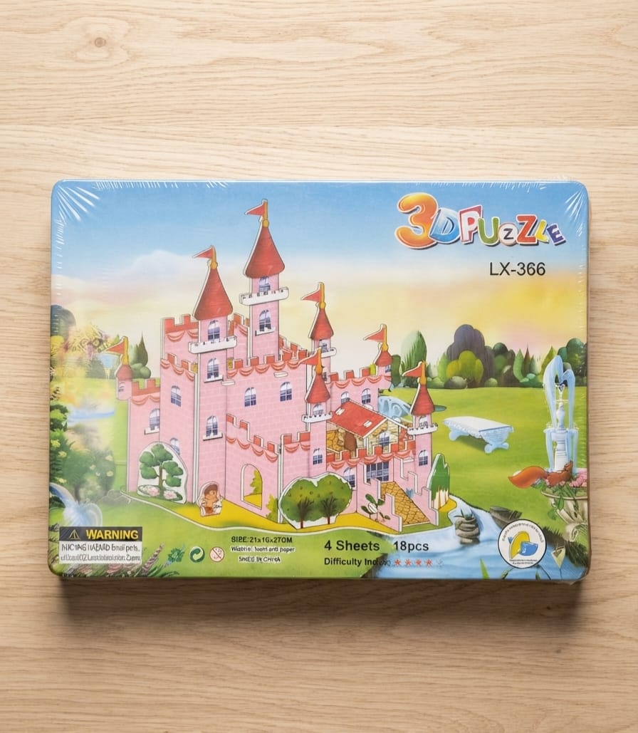 3D Pink Princess Castle Puzzle